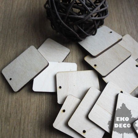 ED Kolczyki prostokąt 40x30mm rogi zaokrąglone (094)- sklejka para z biglami i kółkami