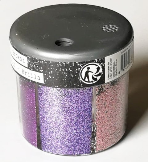 Brokat sypki w pojemniku 6 kolorów - odcienie różu i fioletu