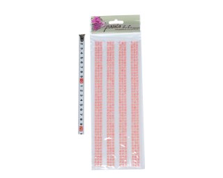 Dżety mrożone samoprzylepne 5mm jasno-różowe opalizujące DZ794 4 rzędy pionowe 49x3szt
