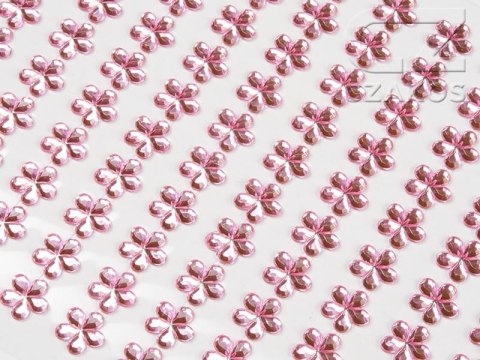 Kryształki Kwiatki 8mm Jasny Róż - (23) 130szt