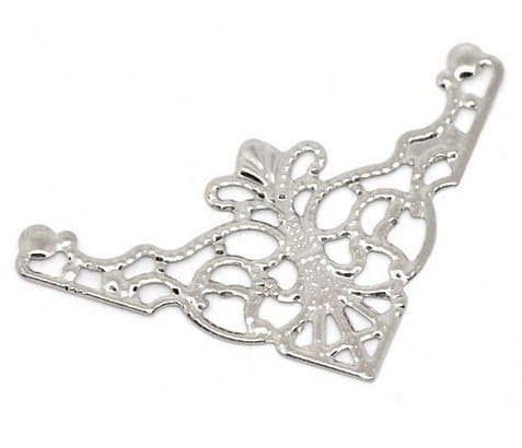 Narożniki ozdobne 35x35mm kolor srebrny - kpl. 4szt (064)