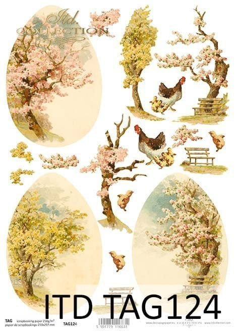 Papier do scrapbookingu A4 ITD TAG0124