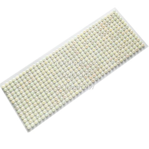 Półperełki samoprzylepne 6mm ecrue opalizujące perłowe DZ6AB-46 504szt [82805]