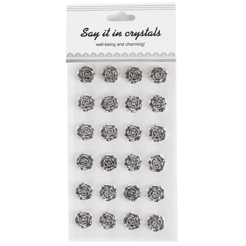 Różyczki Samoprzylepne Srebrne 1cm - 54szt