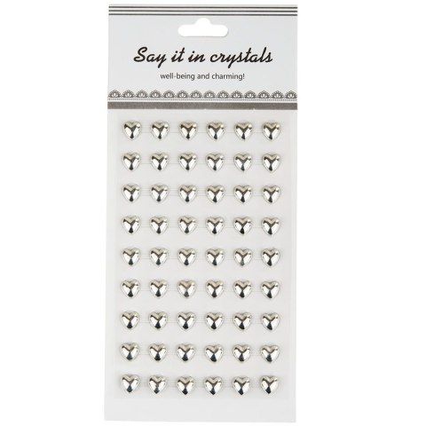 Serca Samoprzylepne srebrne 1cm - 54szt