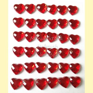 Serduszka samoprzylepne 12mm - 36szt - czerwone