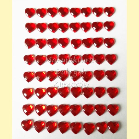 Serduszka samoprzylepne 6mm - 64szt - czerwone