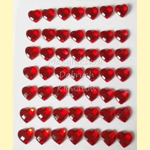 Serduszka samoprzylepne 8mm - 49szt - czerwone
