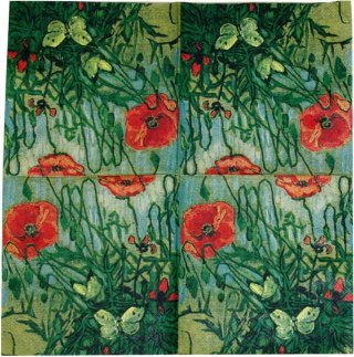 Serwetka nr. 1388 Butterflies and Poppies - Vincent van Gogh [33x33]