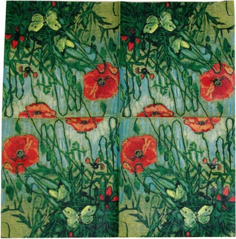 Serwetka nr. 1388 Butterflies and Poppies - Vincent van Gogh [33x33]
