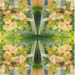 Serwetka nr. 1709 FLowers on bench [33x33]