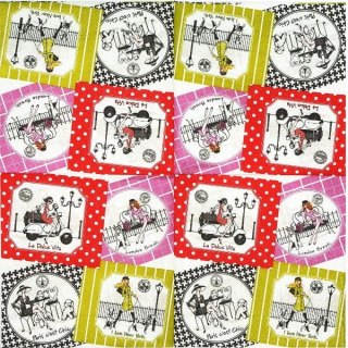 Serwetka nr. 1724 Assorted chic dovi brea ilny [33x33]
