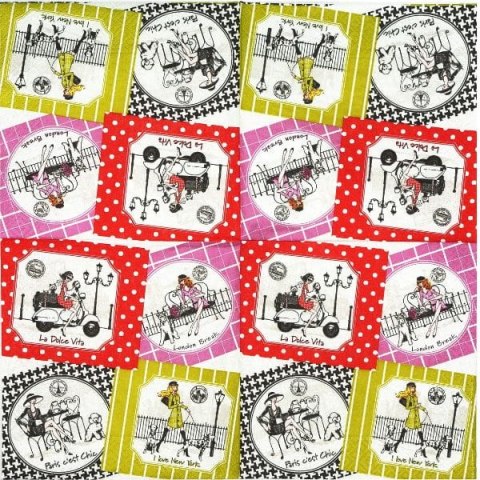 Serwetka nr. 1724 Assorted chic dovi brea ilny [33x33]