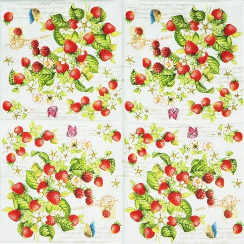 Serwetka nr. 1742 Romantic strawberry [33x33]
