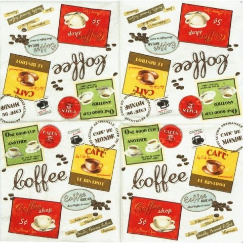 Serwetka nr. 1763 Vinatge home collection coffee [25x25]