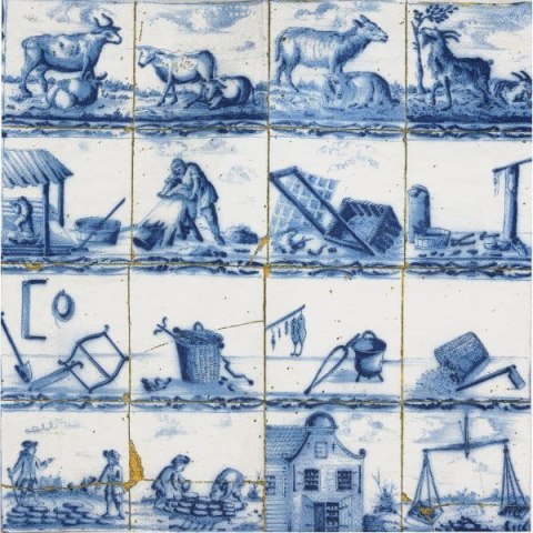 Serwetka nr. 1774 Blue tile [33x33]