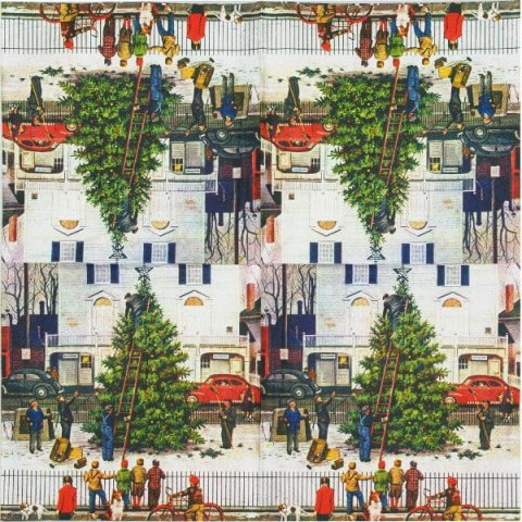 Serwetka nr. 1805 Tree in town square [33x33]
