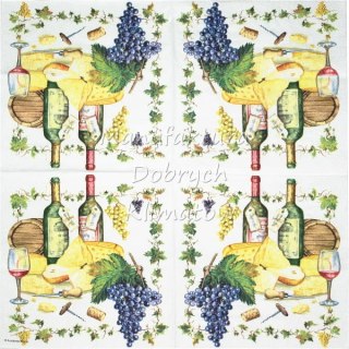 Serwetka nr. 2086 Wine and cheese [33x33]