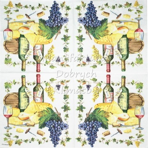 Serwetka nr. 2086 Wine and cheese [33x33]