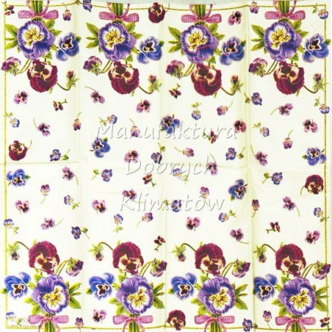 Serwetka nr. 2092 Violas cream [21x21]