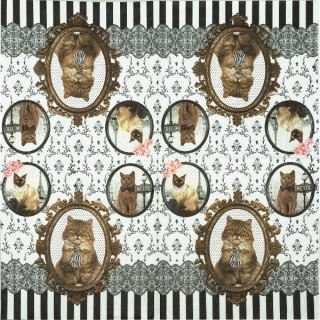 Serwetka nr. 2343 Barocco cats [33x33]