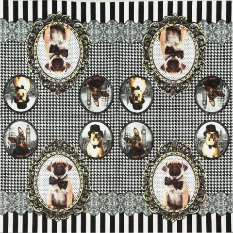 Serwetka nr. 2368 Barocco dogs [33x33]