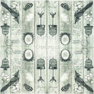 Serwetka nr. 2470 Vintage birds & cages [33x33]