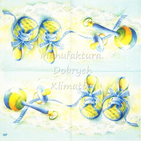 Serwetka nr. 2480 Baby shoes blue [33x33]