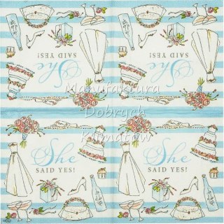 Serwetka nr. 2507 She said yes [25x25]
