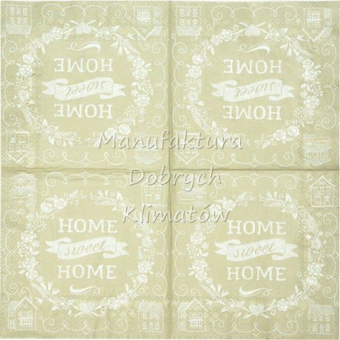 Serwetka nr. 2518 Home sweet home linen [33x33]