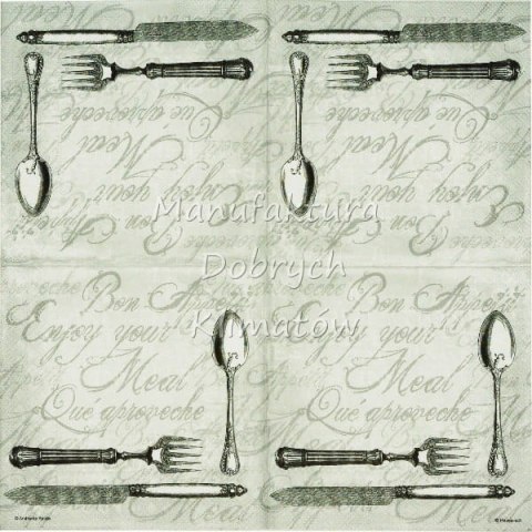 Serwetka nr. 2519 Enjoy your meal grey [33x33]