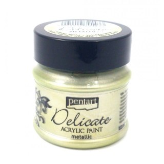 Pentart - Farba akrylowa Delicate - METALICZNE BIAŁE ZŁOTO 50ml