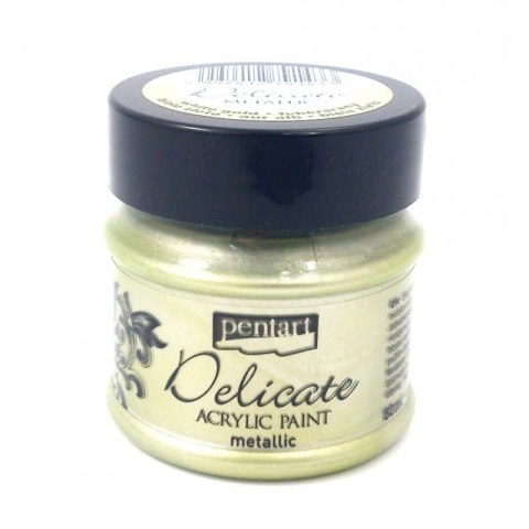 Pentart - Farba akrylowa Delicate - METALICZNE BIAŁE ZŁOTO 50ml