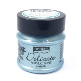 Pentart - Farba akrylowa Delicate - METALICZNE NIEBIESKIE SREBRO 50ml