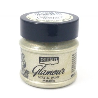 Pentart - Farba akrylowa metaliczna Glamour 50ml Antyczne srebro