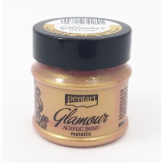 Pentart - Farba akrylowa metaliczna Glamour 50ml Czerwone złoto