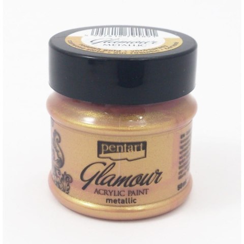 Pentart - Farba akrylowa metaliczna Glamour 50ml Czerwone złoto