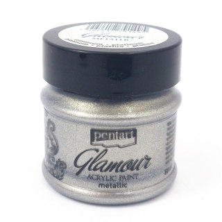 Pentart - Farba akrylowa metaliczna Glamour 50ml Platyna