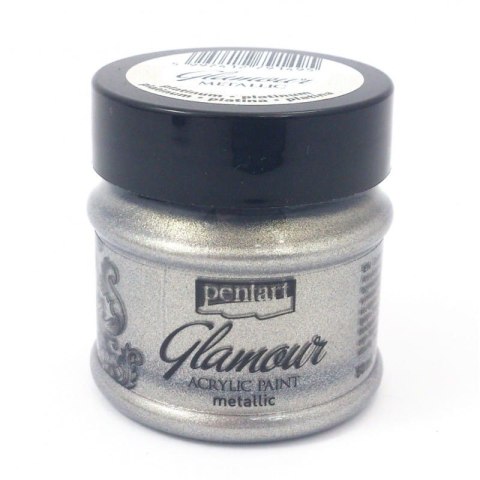 Pentart - Farba akrylowa metaliczna Glamour 50ml Platyna