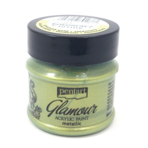 Pentart - Farba akrylowa metaliczna Glamour 50ml Zielone Złoto