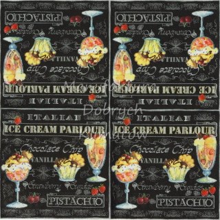 Serwetka nr. 2568 Ice cream black [33x33]
