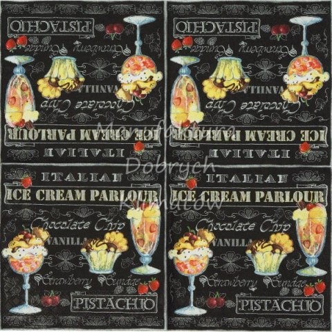 Serwetka nr. 2568 Ice cream black [33x33]