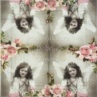 Serwetka nr. 2592 Angel and roses [33x33]