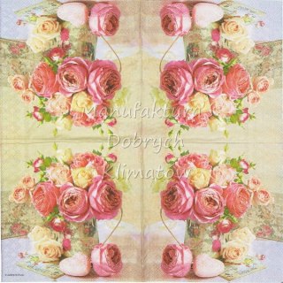 Serwetka nr. 2596 Roses in pot [33x33]