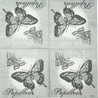Serwetka nr. 2597 Butterfly feeling grey [33x33]