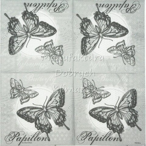 Serwetka nr. 2597 Butterfly feeling grey [33x33]