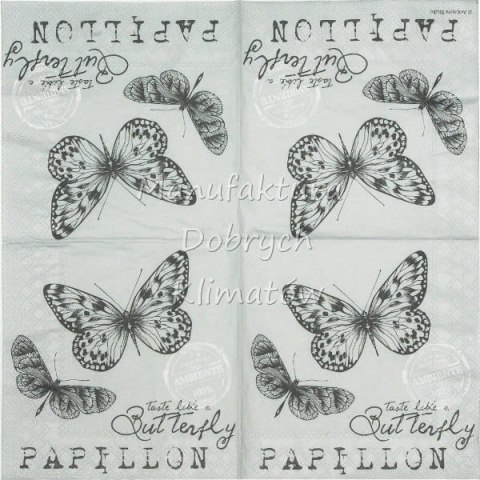 Serwetka nr. 2600 Papillion grey [33x33]