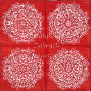 Serwetka nr. 2618 Lace flower red [33x33]