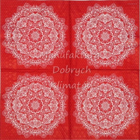 Serwetka nr. 2618 Lace flower red [33x33]