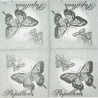 Serwetka nr. 2632 Butterfly feeling grey [25x25]